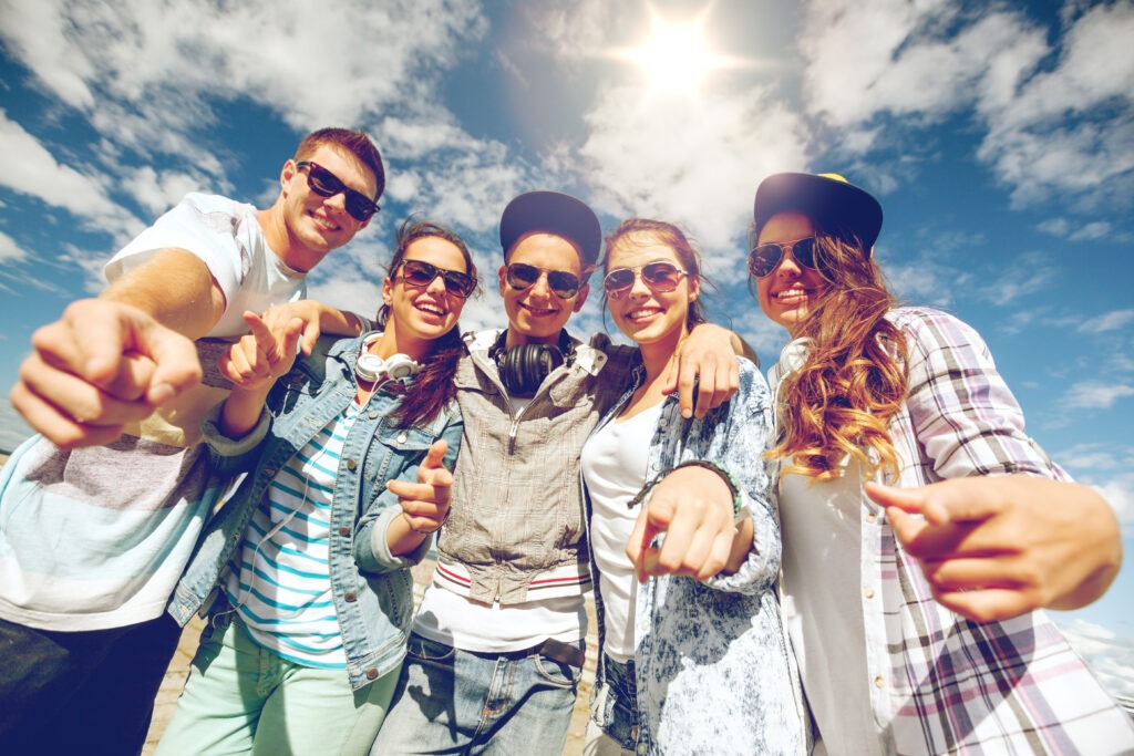 smiling teenagers